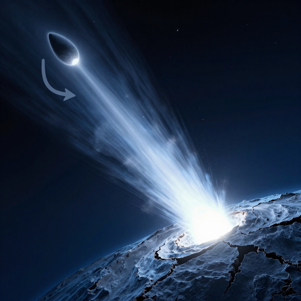 Visualization of comet nucleus ejecting gas jets that cause non-gravitational acceleration